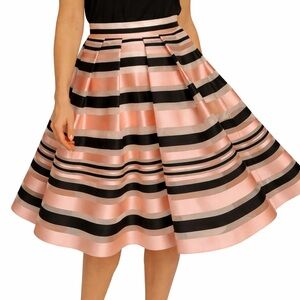 Pink Tartan Satin Stripe Full Skirt